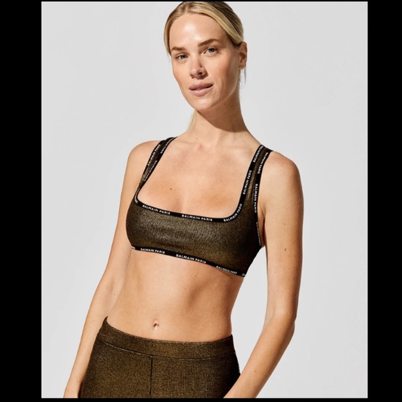 BALMAIN*Metallic Ribbed Sportsbra**$270 - Picture 3 of 5